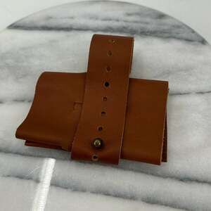 Albert roll up soft brown leather wallet